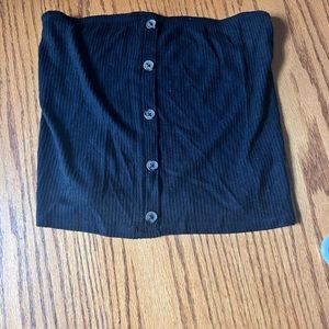 Black buttoned tube top